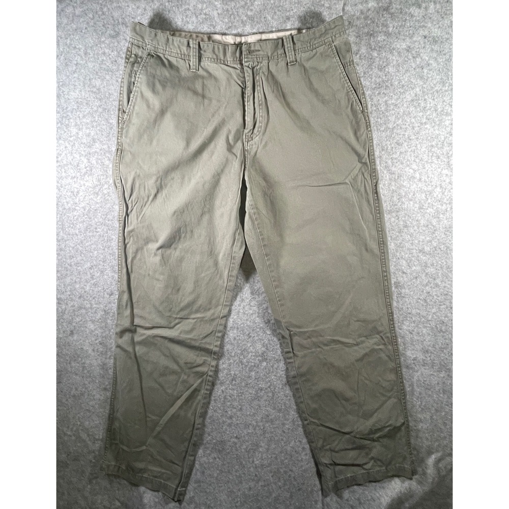 Weatherproof Mens Olive Green Cotton Chino Pants Utility Pocket 36x32 Casual